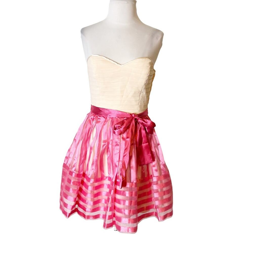 Vintage Betsey Johnson pink tulle skirt dress bustier top sz 4